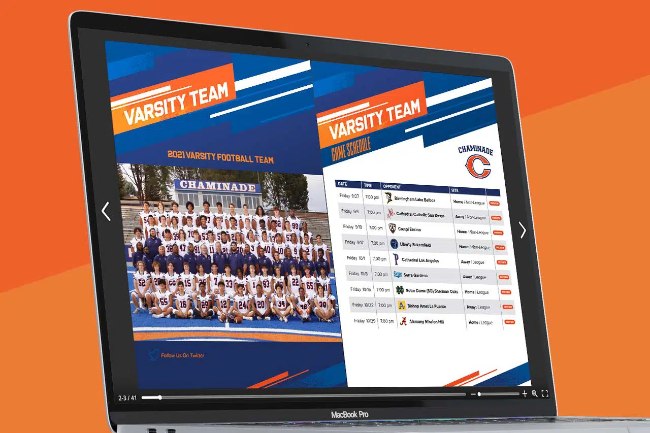 Graphic Design for Chaminade College Prep football Brochure