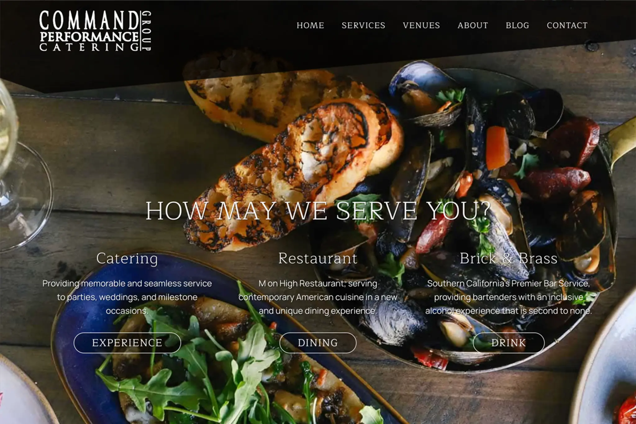 Website design for CP Catering