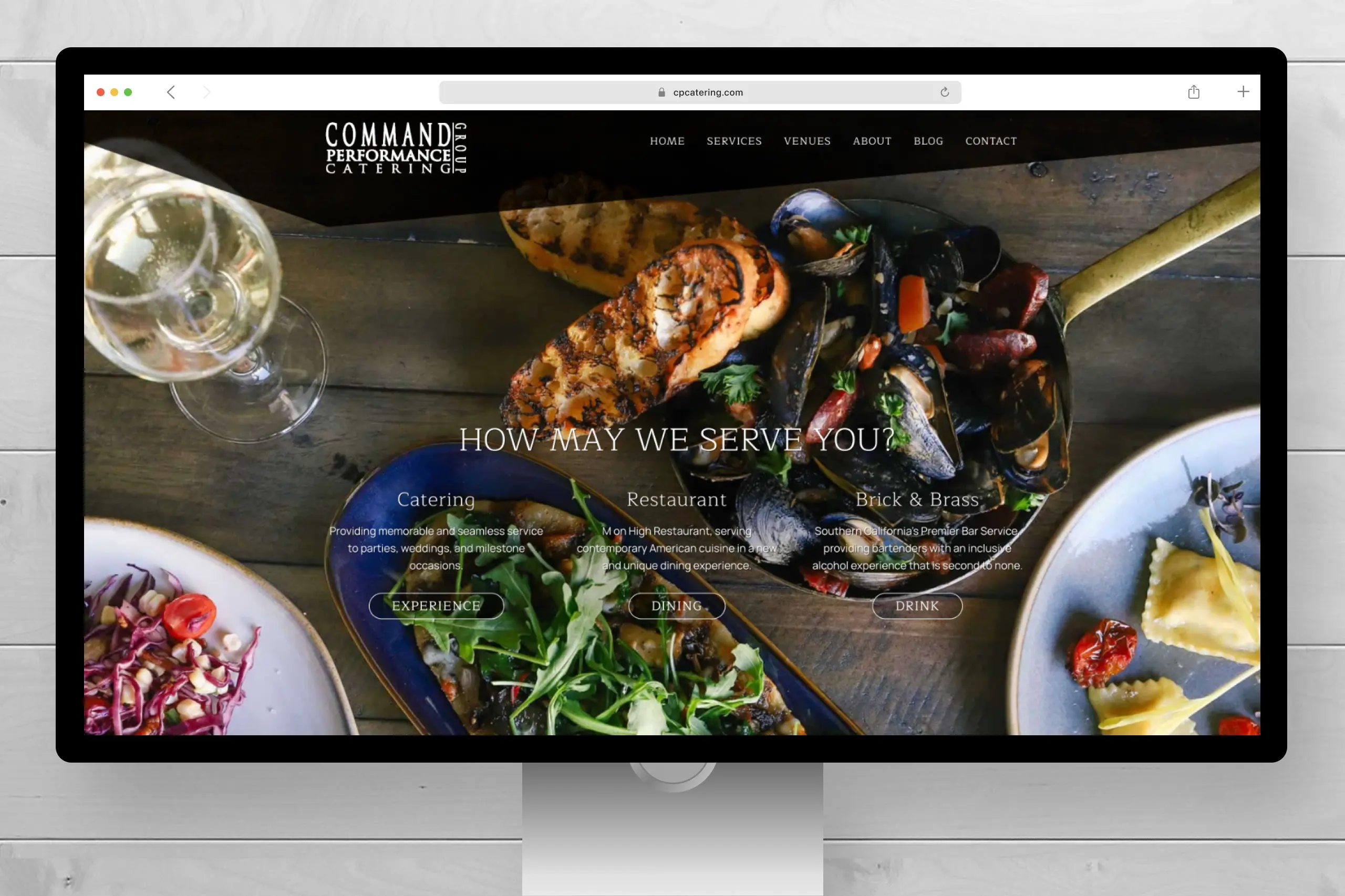 Website design for CP Catering