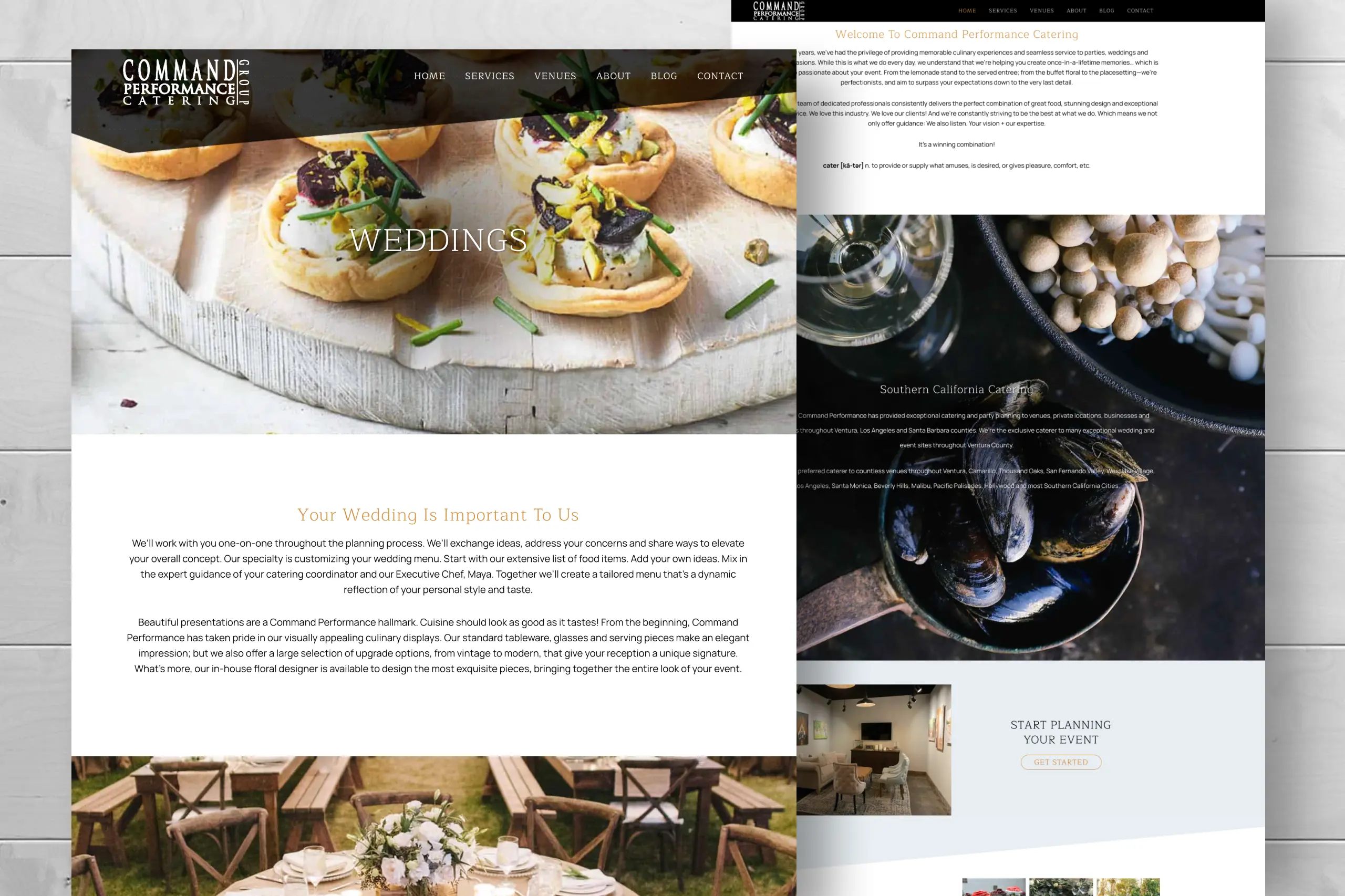 Website design for CP Catering