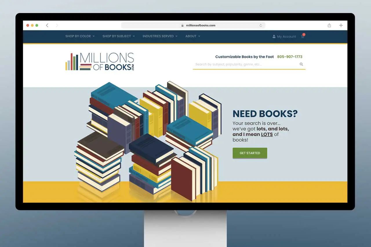 Screen shot of millions of books website