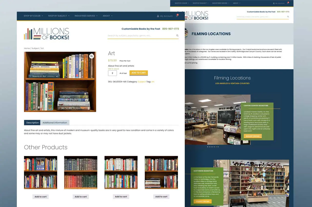 Screen shot of millions of books website