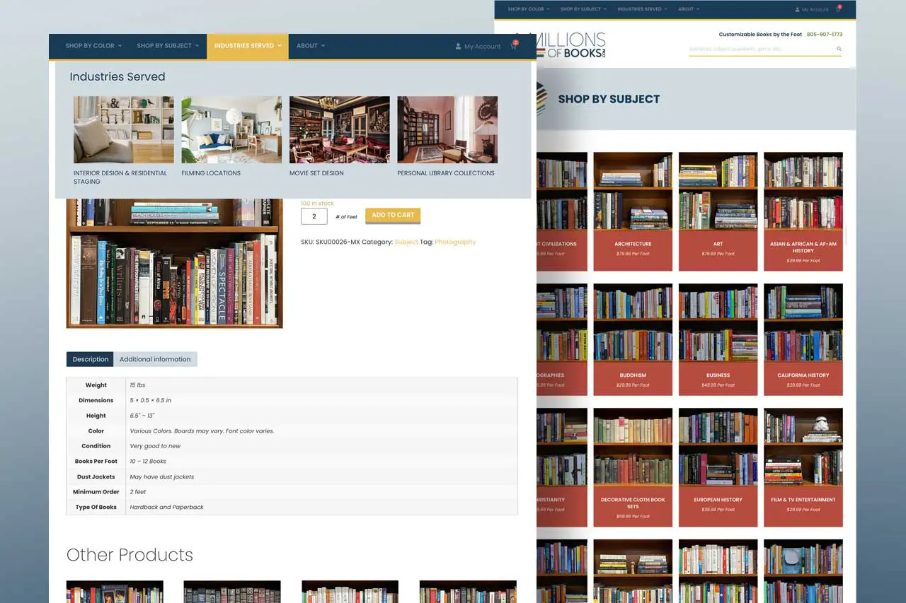 Screen shot of millions of books website