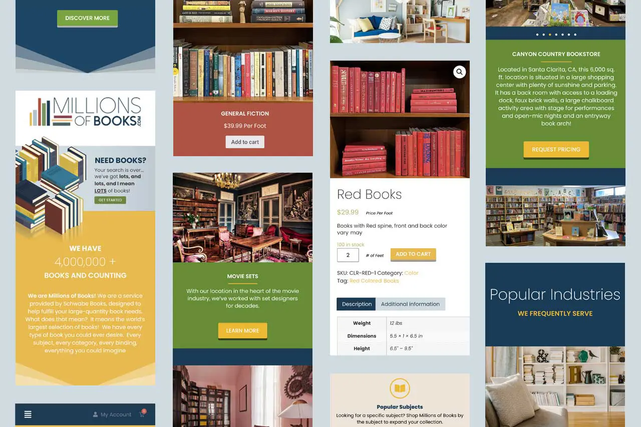 Screen shot of millions of books website